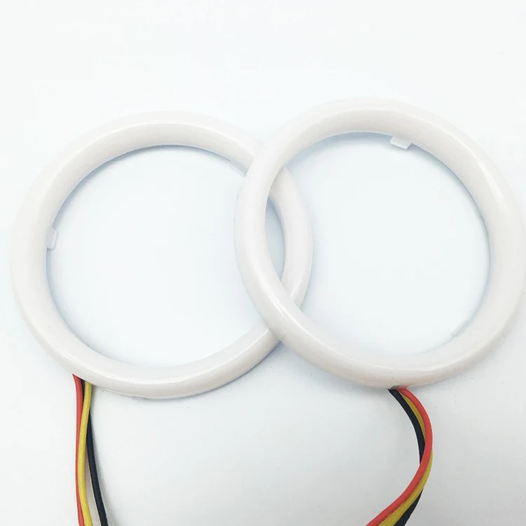 Car led COB 80MM Auto Halo Rings Angel Eye 80 mm 12V 24V Headlight 3020SMD Motorcycle White+Yellow Color