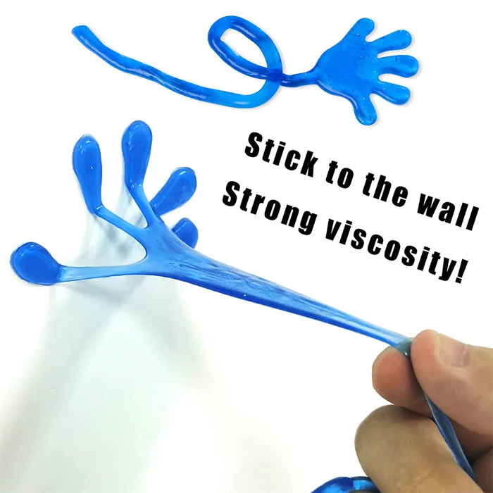 Assorted Color Glitter TPR Mini Jelly Stretchy Fingers Sticky Hands Fidget Sensory Toy for Party Favor