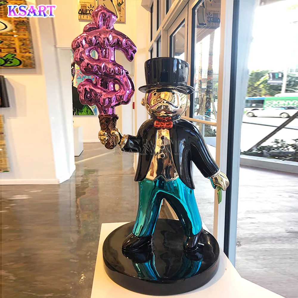 gallery artwork monopolysitting on$ money bag hot sale alec monopoly monopoly man trust in gold