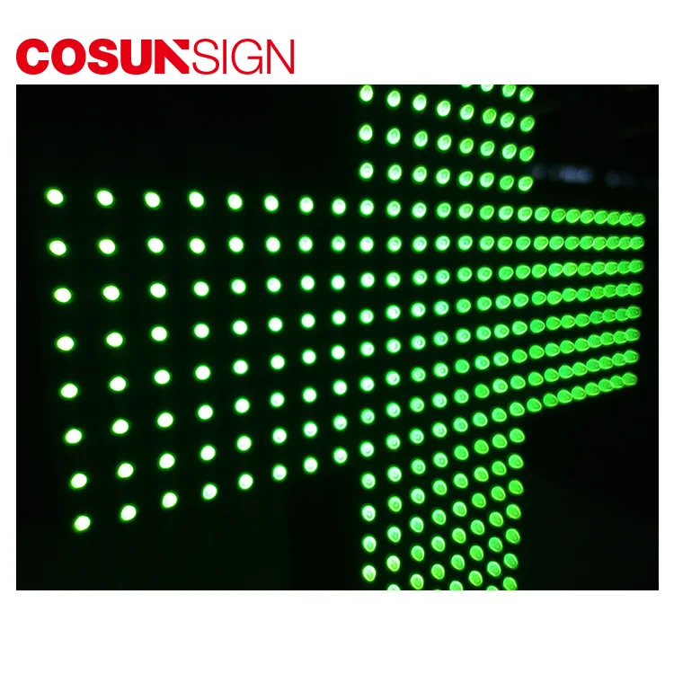 2019 COSUN Outdoor LED RGB Pharmacy cross sign LED drugstore pharmacy cross display