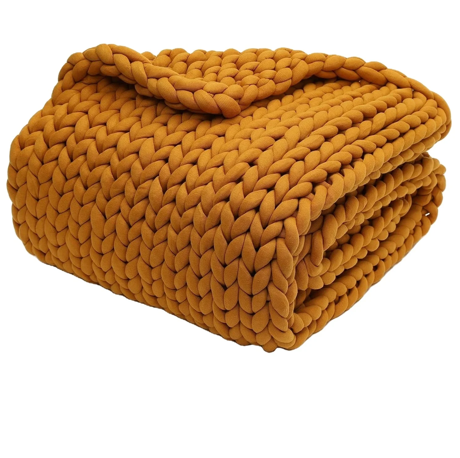 Eco-Friendly Hand Crocheted Cable Braided Chunky Knit Cooling Weighted Blanket for Kids Adults for Home Hotel Picnic Autism by