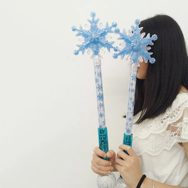 Free Sample Wholesale LED Light Snow Star Magic Wand Rainbow Led Light Stick For Girls