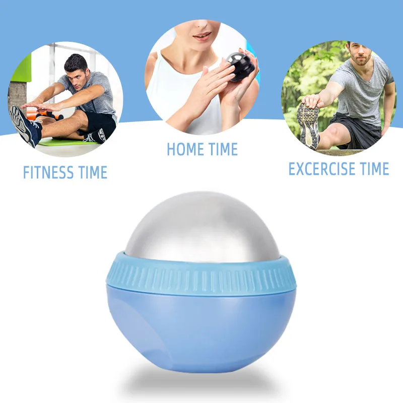 Cold therapyStainless Steel Ice Massage Ball neck foot Muscle Wellness Relax Custom Logo Massage Ball Multipurpose Rolling ball