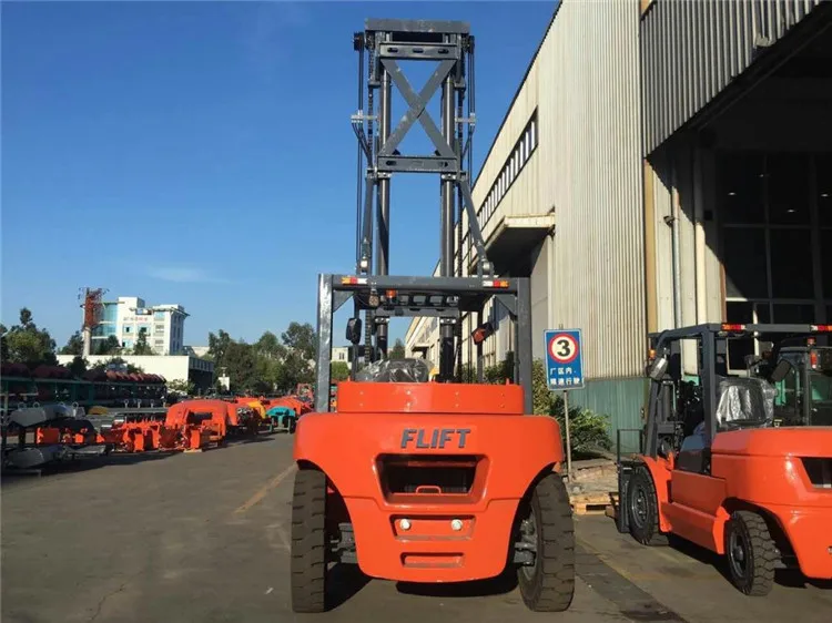 FLIFT Brand heavy duty 12ton 12000kg capacity diesel forklift with dual tires and fork positioner