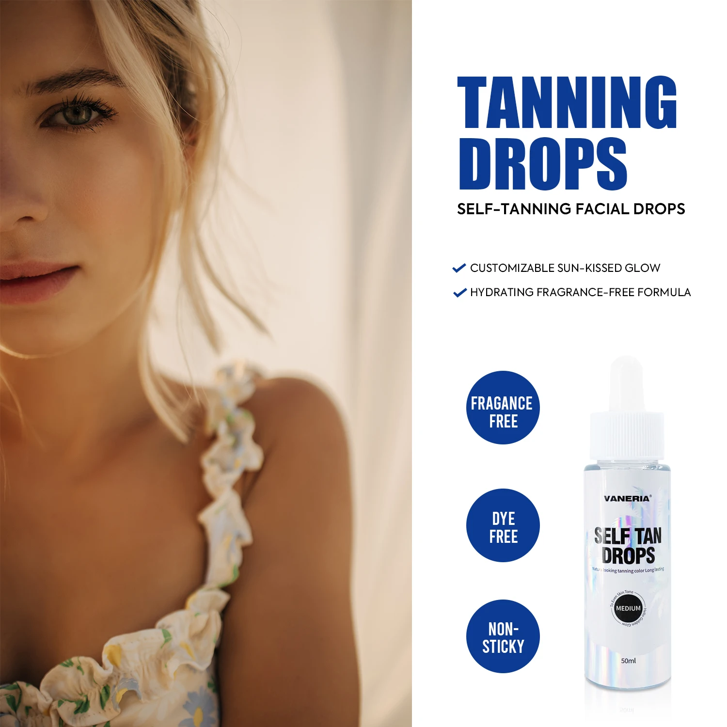 Vaneria Sunless загар капли частная марка пользовательская бронзовая комнатная самозагаряющаяся масляная сыворотка питательные самозагаряющиеся