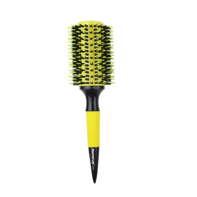 Shining Yellow Ceramic comb heat resistance round brush boar bristle other styling tools styling brush
