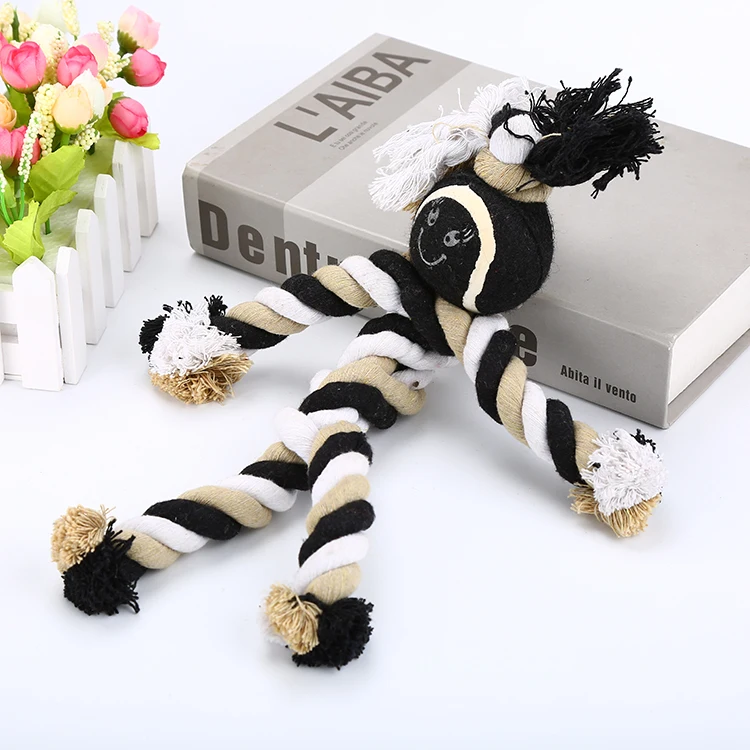 2021 Wholesale New Design durable chew rope dog toy with tennis ball