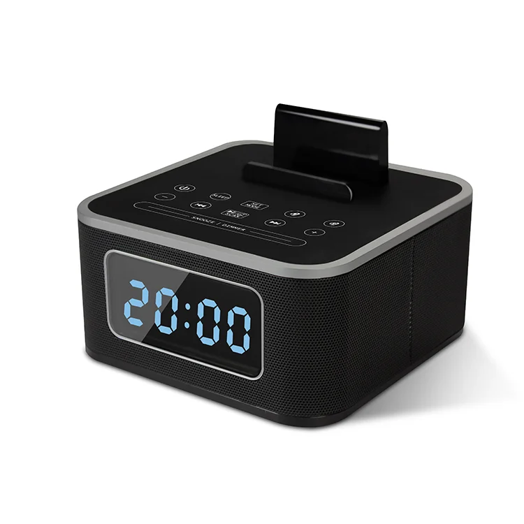 High Quality Hotel Room Homtime Speaker Portable Sound Box Wireless Boombox Speaker Fm Radio Digital Clock Set