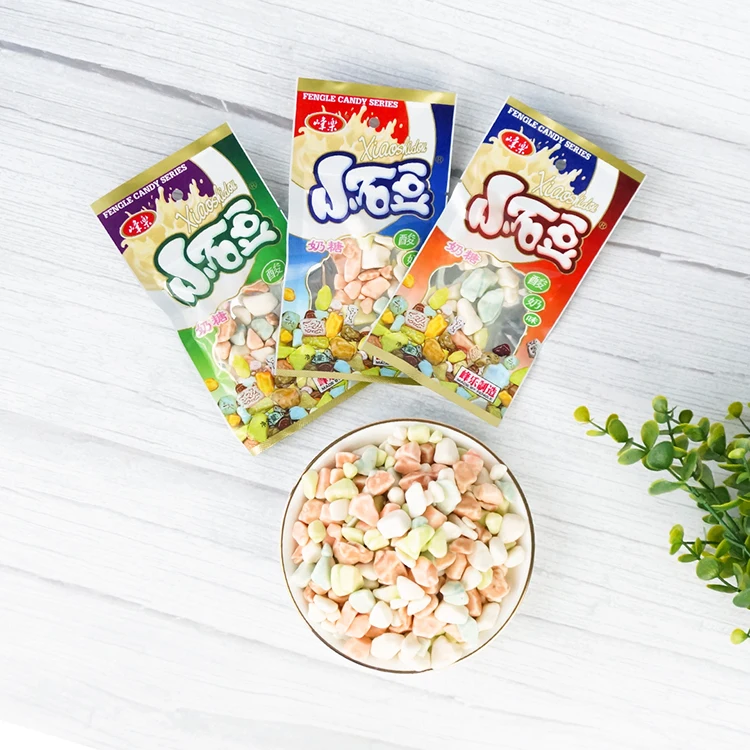 Edible Colorful Stone Chocolate Candies Hot Sales Gummy Stone Candy Bag Package Sweet Milk Candies