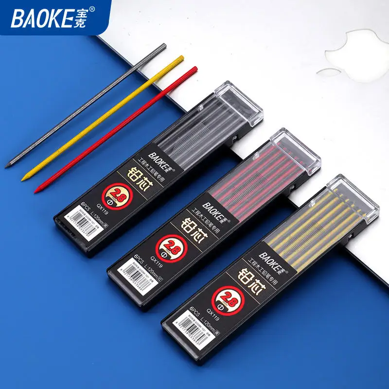 Mechanical Pencils Wood Flooring Marker Drawing Woodworking Solid Carpenter Pencil Replace Core