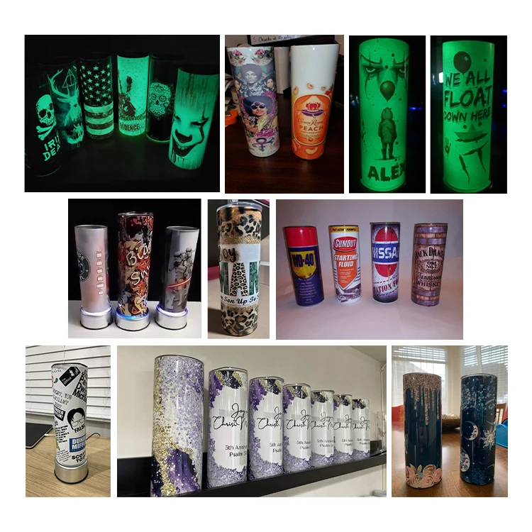 Wholesale stainless steel double wall 20oz sublimation tumbler straight glow in dark tumbler cups