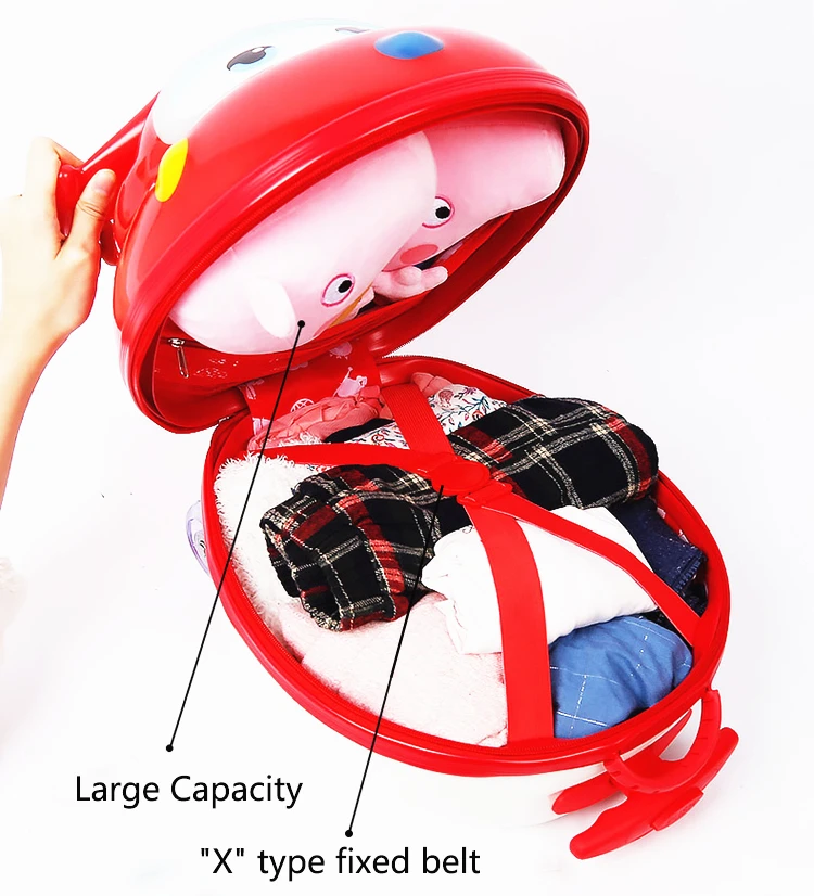 Wholesale 14 inch ABS 3D cartoon pattern 2 wheels kids travelling bags carry on luggage trolley bags suitcase