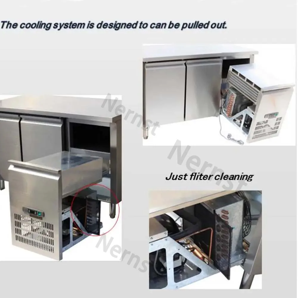 China Manufacturer Restaurant Kitchen Stainless Steel Under Counter Refrigeration Equipment Commercial Refrigerator Freezer