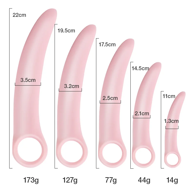 2021 New Soft 5 Piece Silicone Vaginal Dilator Set For Vaginismus Phthalate Free Waterproof Dilat Vagine Relief From Painful Sex