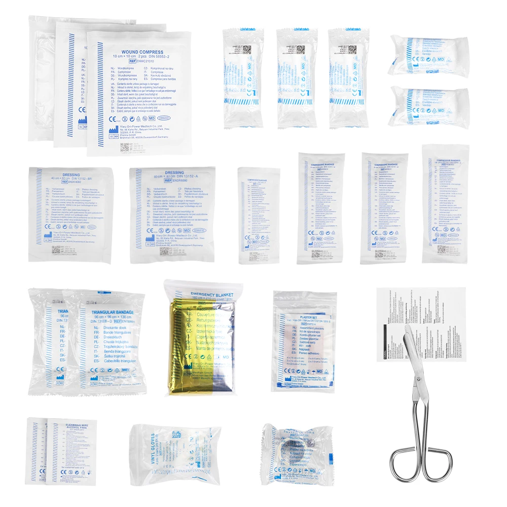 Roadside Emergency Tool Kit DIN 13164 Car Emergency Tool Assistance Kit with First Aid Kit