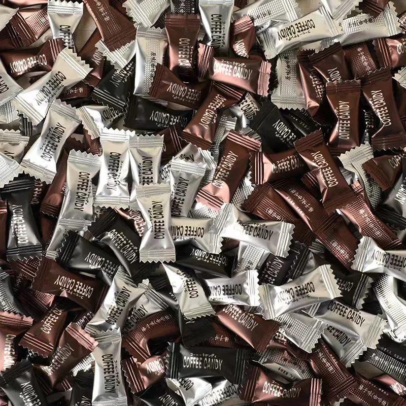 Hot Selling Individual Wrapped Sweets Hard Candy Coffee Chewable Tablets Candy OEM Coffee Bean Candy