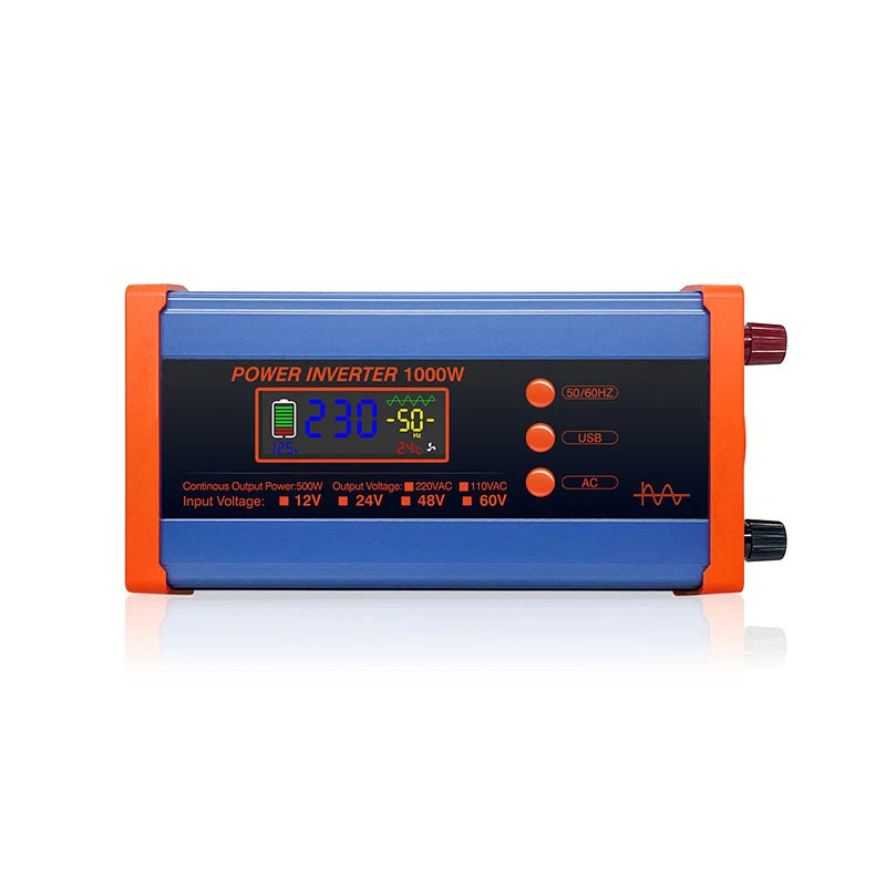 Car Pure Sine Wave Inverter DC 12V 24V To AC 220V 1000W Voltage Transformer Power Converter Solar Inverter With LED Display