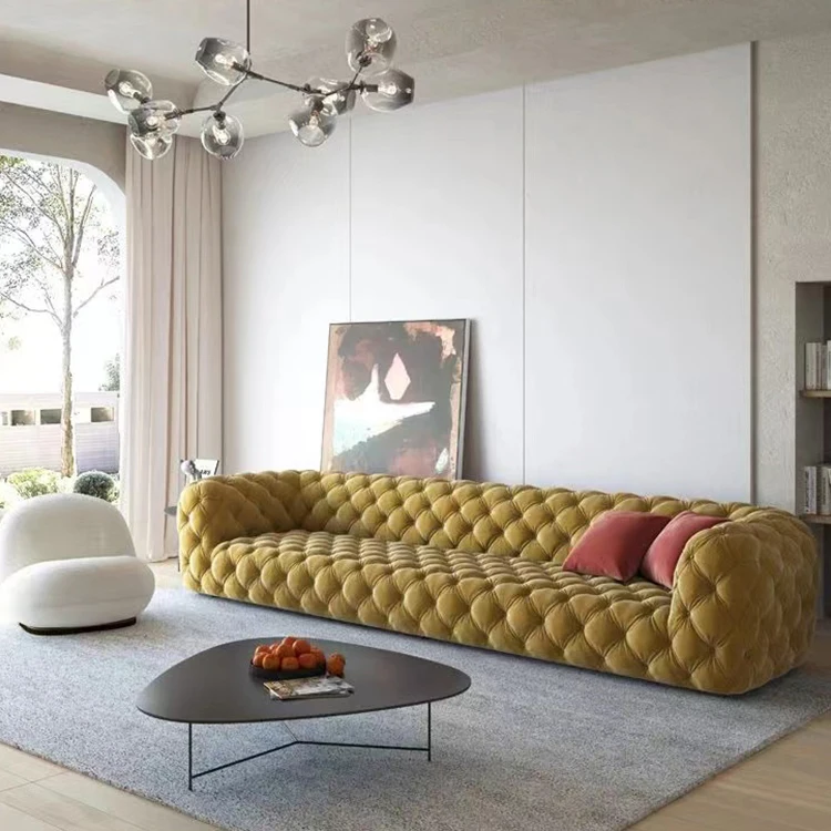 luxury simplish modern design velvet fabric sofa couch set for home or wedding