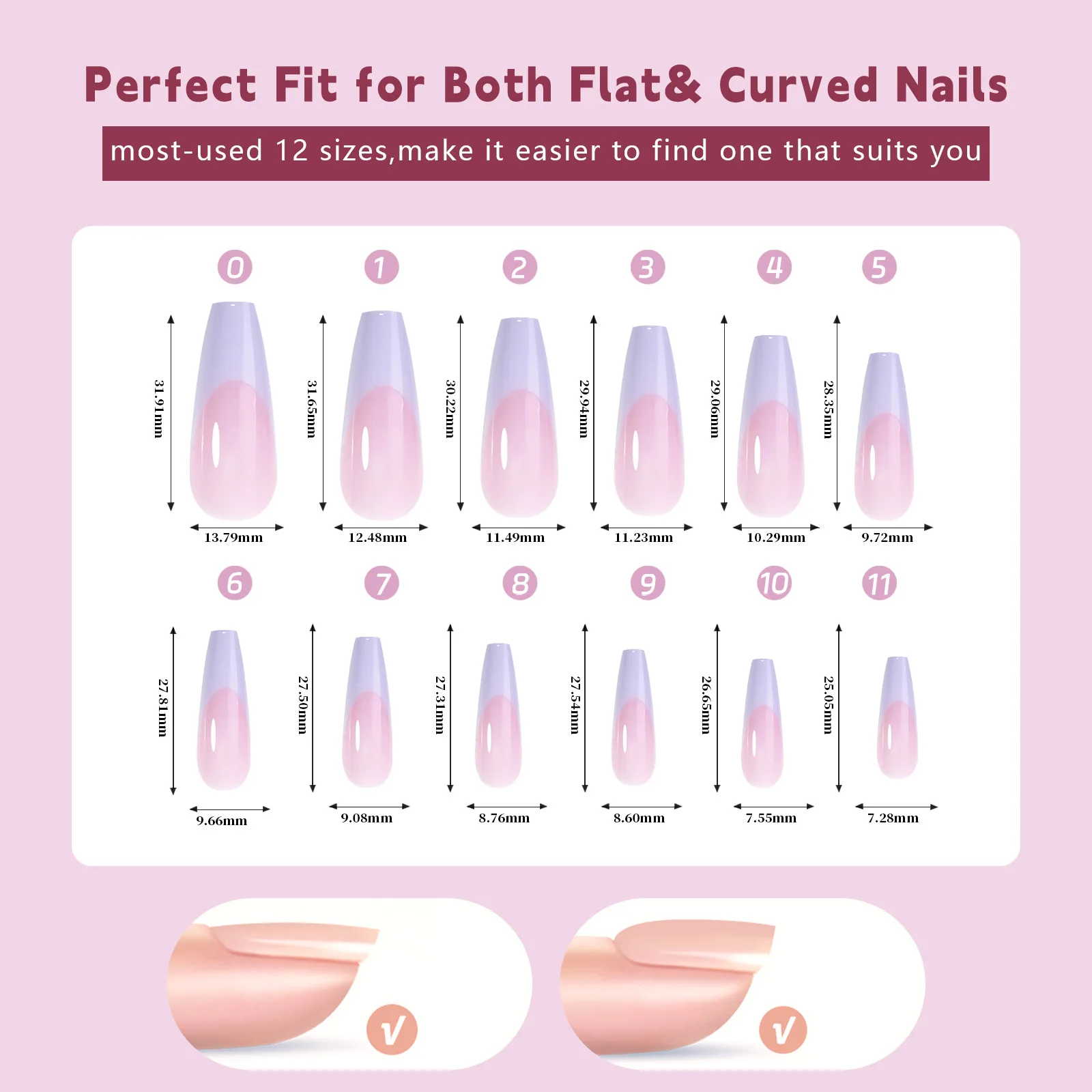 Manicure French Wearable Nails 288PCS French Traceless Wearable Nails Removable Manicure False Nails Wholesale