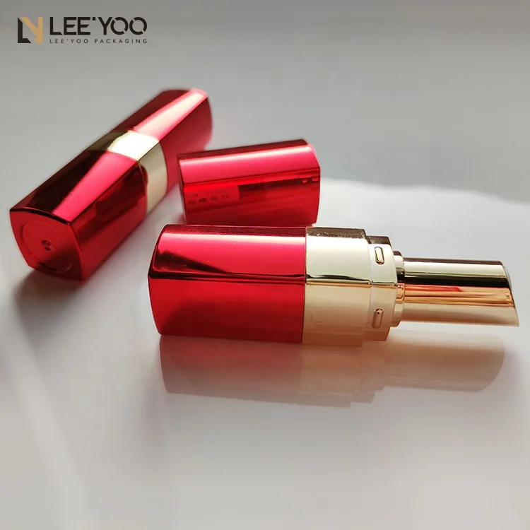 Shiny black lipstick tube empty lipstick container lipstick case  plastic cosmetic packaging tubes