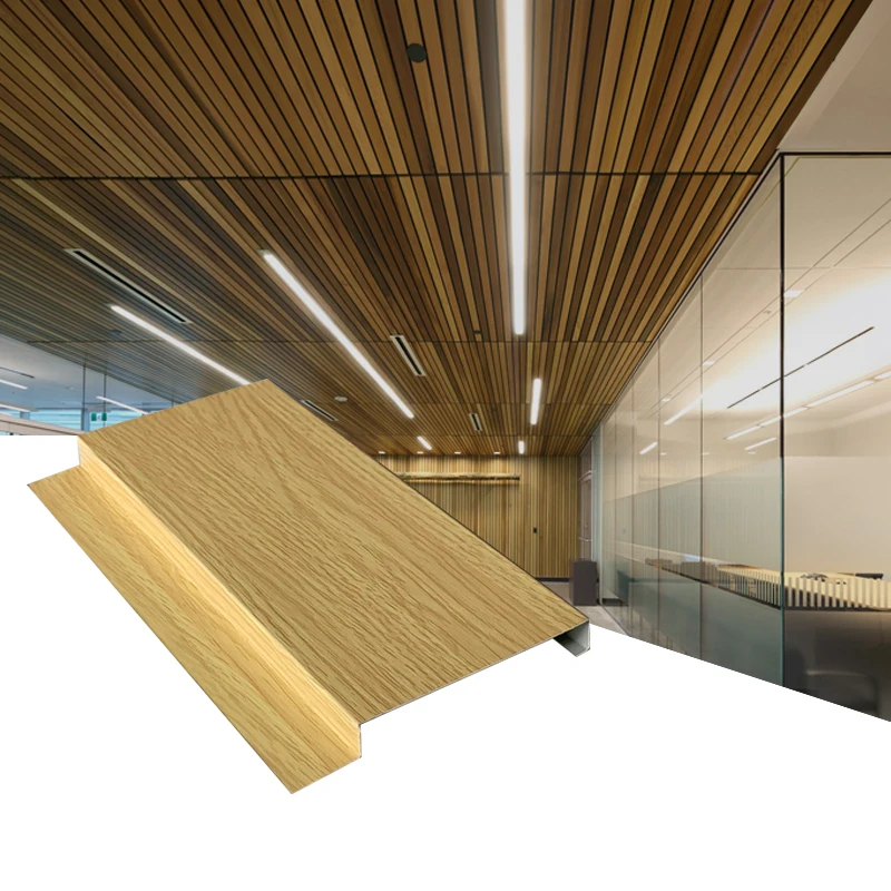Hot Sale Aluminum Wood Pattern Metal Drop Ceiling Panels Ceiling Designs Decorative