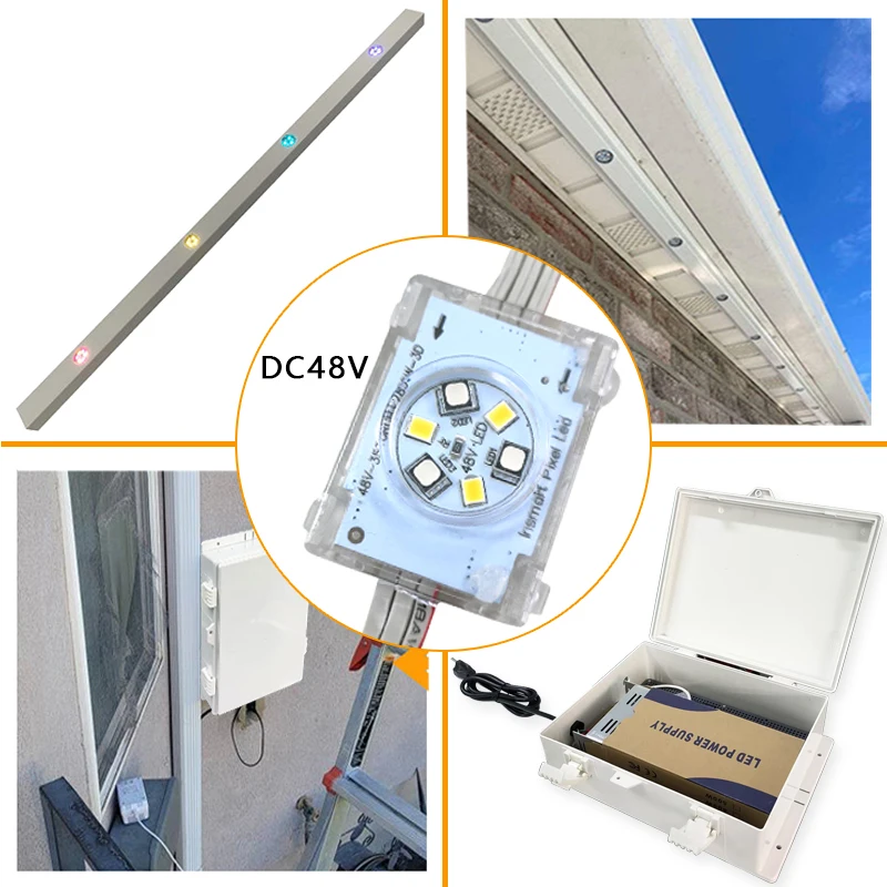 Permanent Outdoor Christmas Point Lights Modules For Roof And Eaves Decoration White Track Rgbic Led Exterior Home Lights