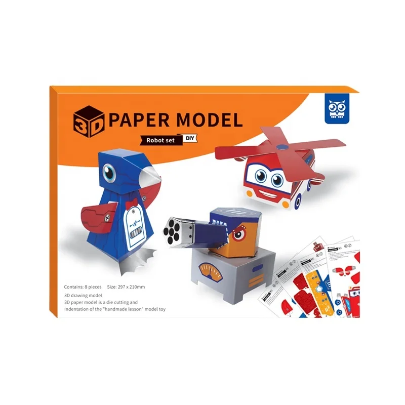 Оригами детские игрушки ручной работы 3d бумажная модель робот diy головоломки набор