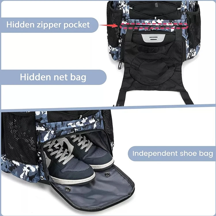 Adult Youth Baseball Equipment Camouflages Bat Bags Backpack Softball Bat Bags With Shoes Compartment
