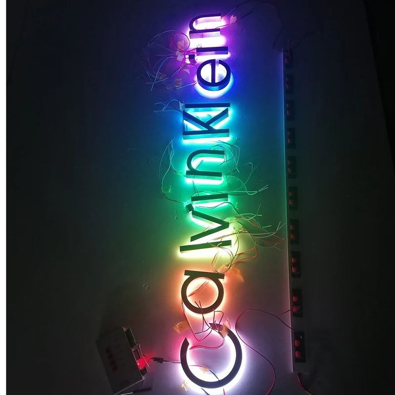 Наружный знак с подсветкой букв 3d акриловый логотипом канал буква Rgb