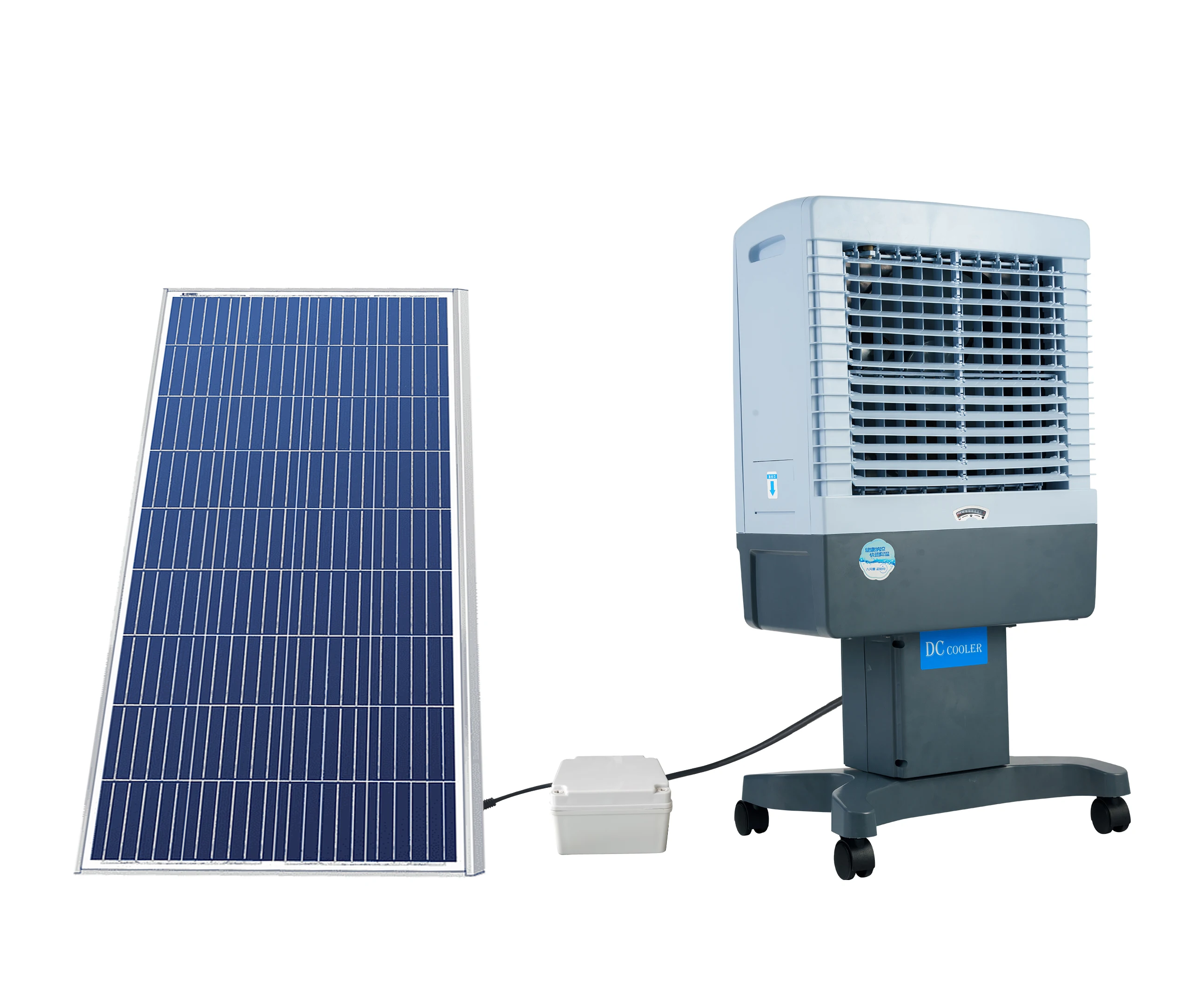 solar air conditioning system air cooler fresh air with battery and solar panel