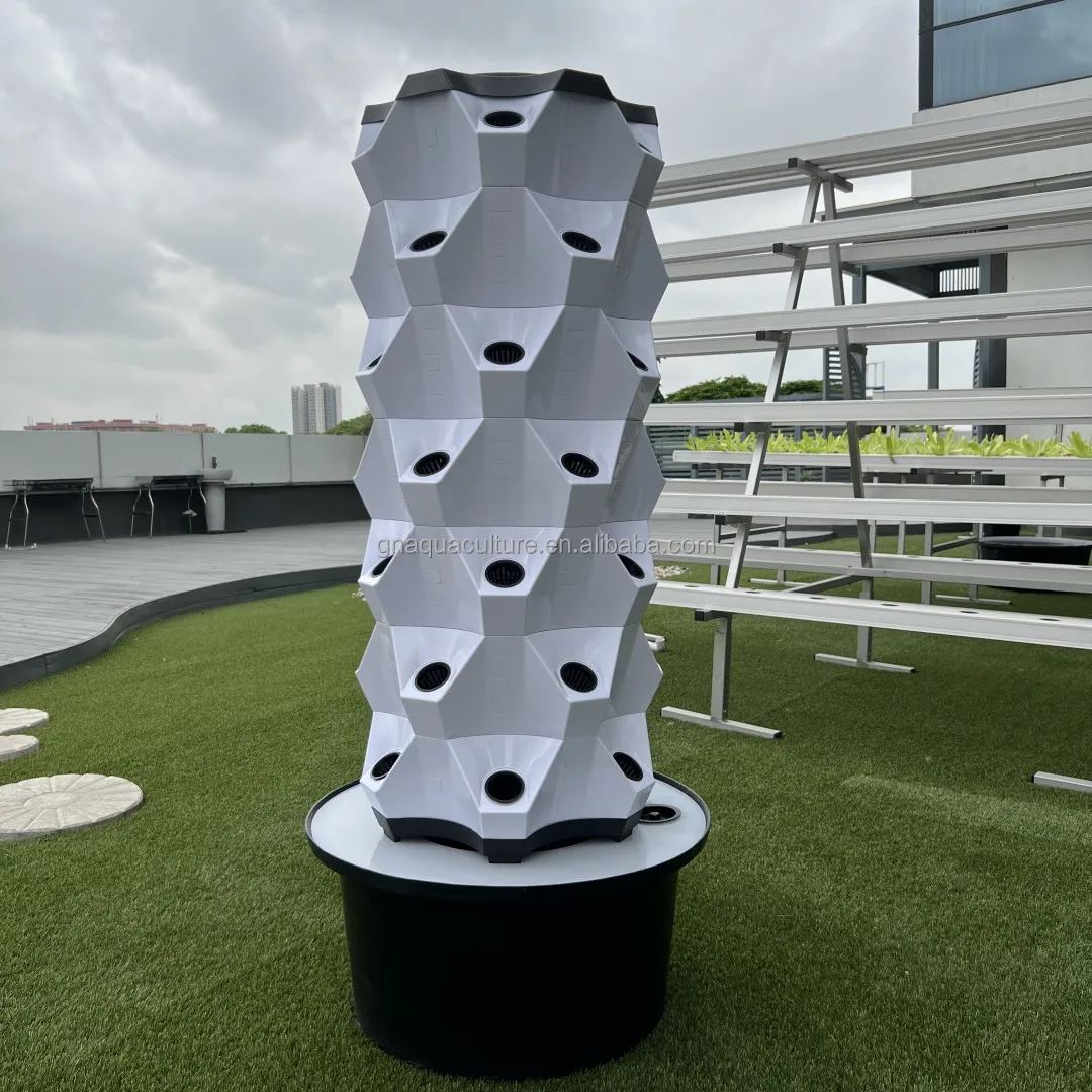 Indoor Hydroponics Farm White Tower Light Vertical Outdoor Tower Vertical Aeroponic Tower Farming