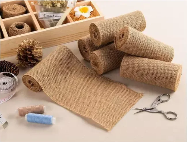 Custom Hessian Fabric Ribbon Burlap Ribbon Jute Fabric Roll Jute Ribbon For Packaging