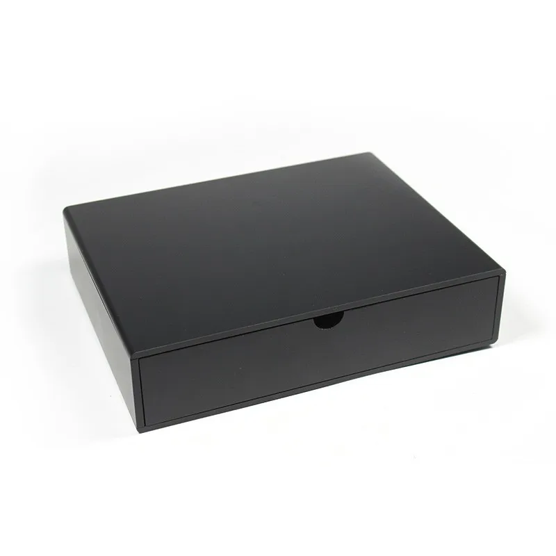 Hotel equipment Acrylic dull polish black storage box with drawer