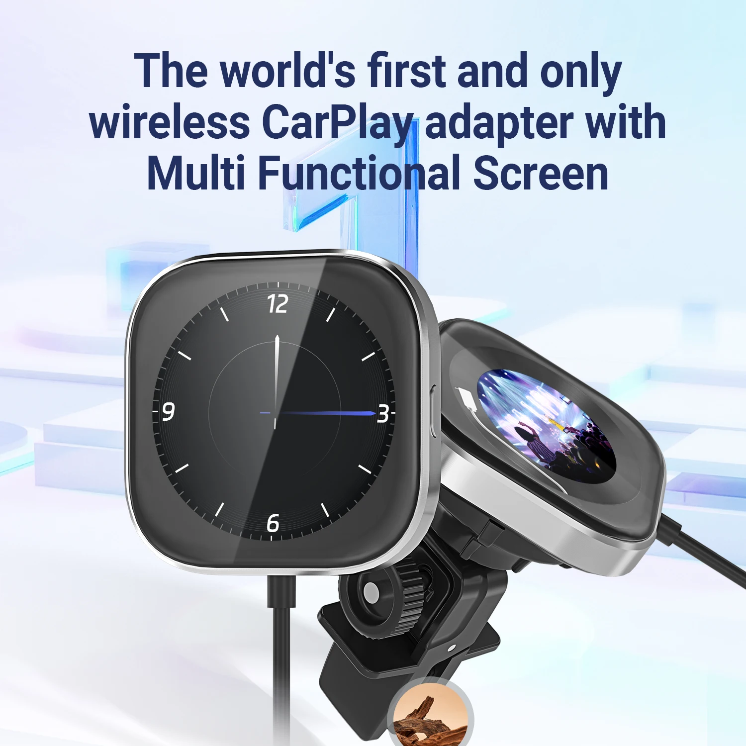 Ottocast New Magic Dongle CarPlay Clip Wireless Carplay Adapter for Car Media Scent Diffuse Digital Clock