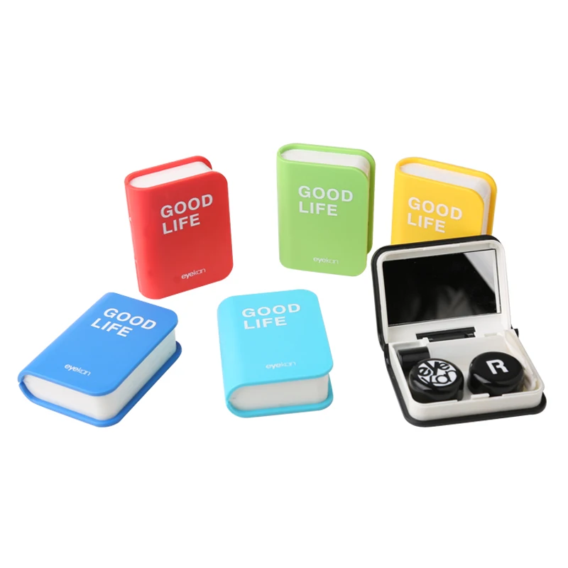 K1702 Eyekan hot selling high quality contact lens case kit candy color custom cases for contact lenses