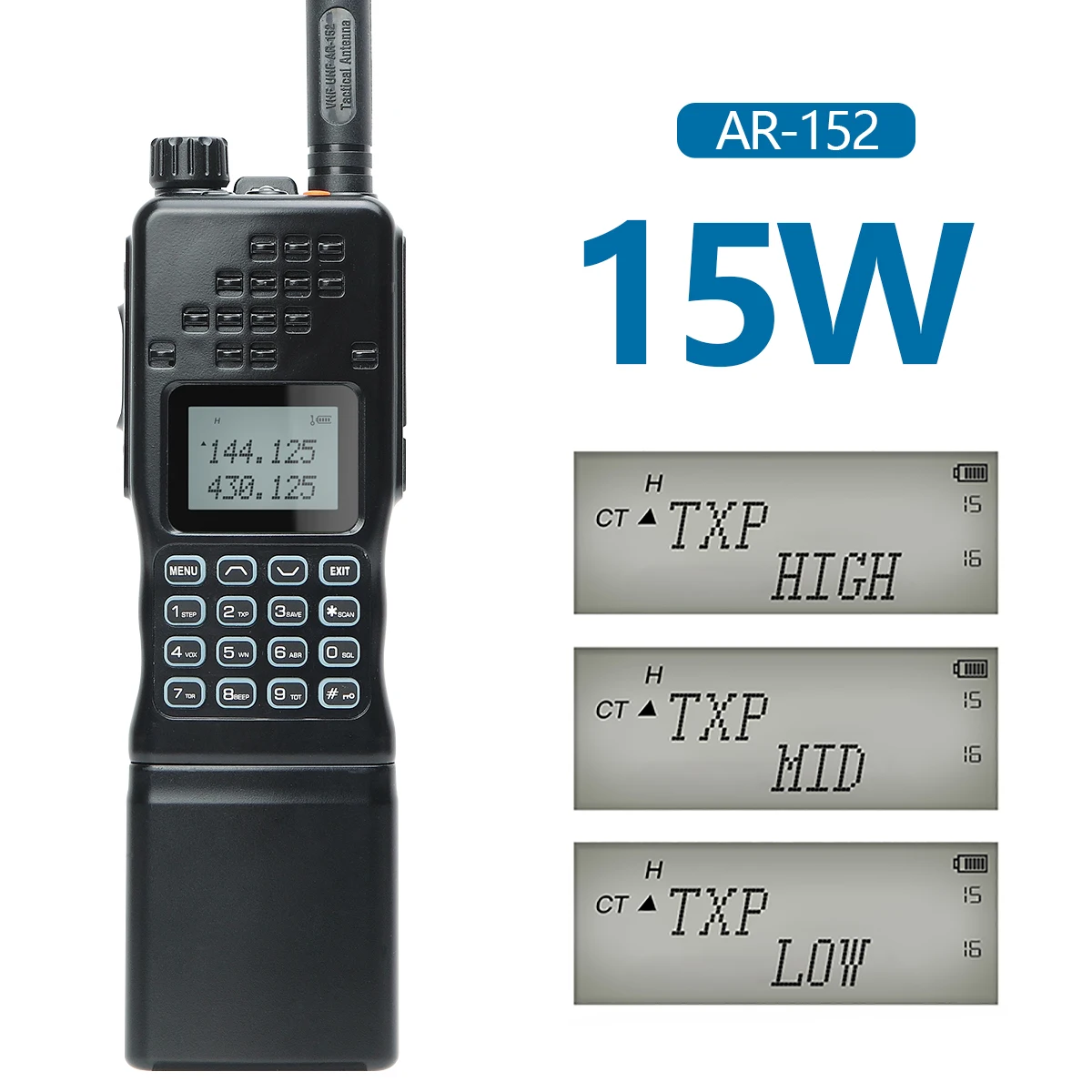 Baofeng AR-152 15W High Powerful Tactical Game Walkie Talkie Dual Band Long Range AN /PRC-152 2-Way Radio add Carrying Bag