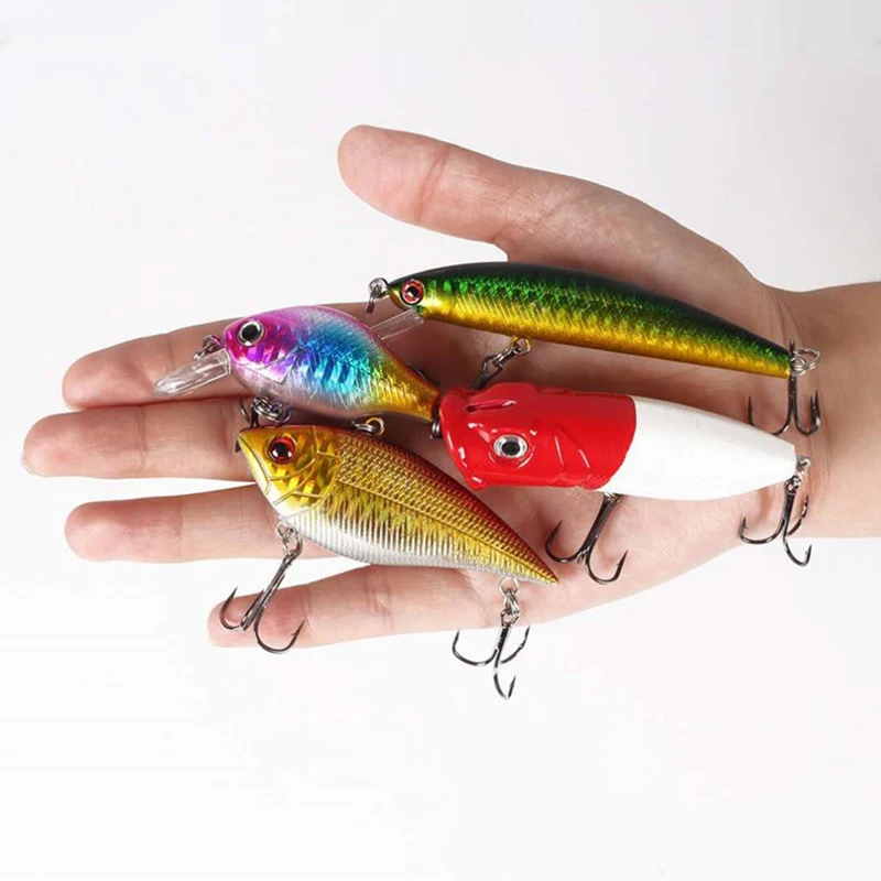 Dropshipping 102 Pieces Fresh Water Thunder Frog Luminous Sequin Hard Soft Bait Fishing Gear Lures Kit Set