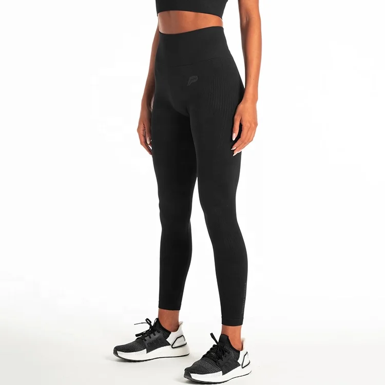 Которая контролирует живот для женщин высокое качество тренировки Черные Бесшовные Леггинсы для йоги