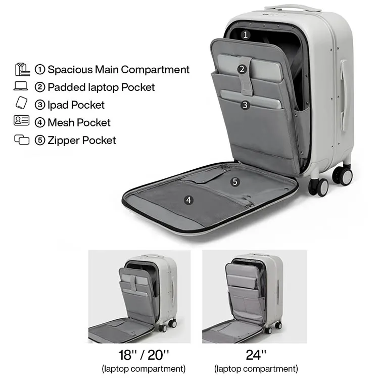 Frame Design Aluminum 18 20 24 Inch Suitcase Lock Unisex Aluminum Luggage Business Trolley Box High Travel Luggage Big Aluminum