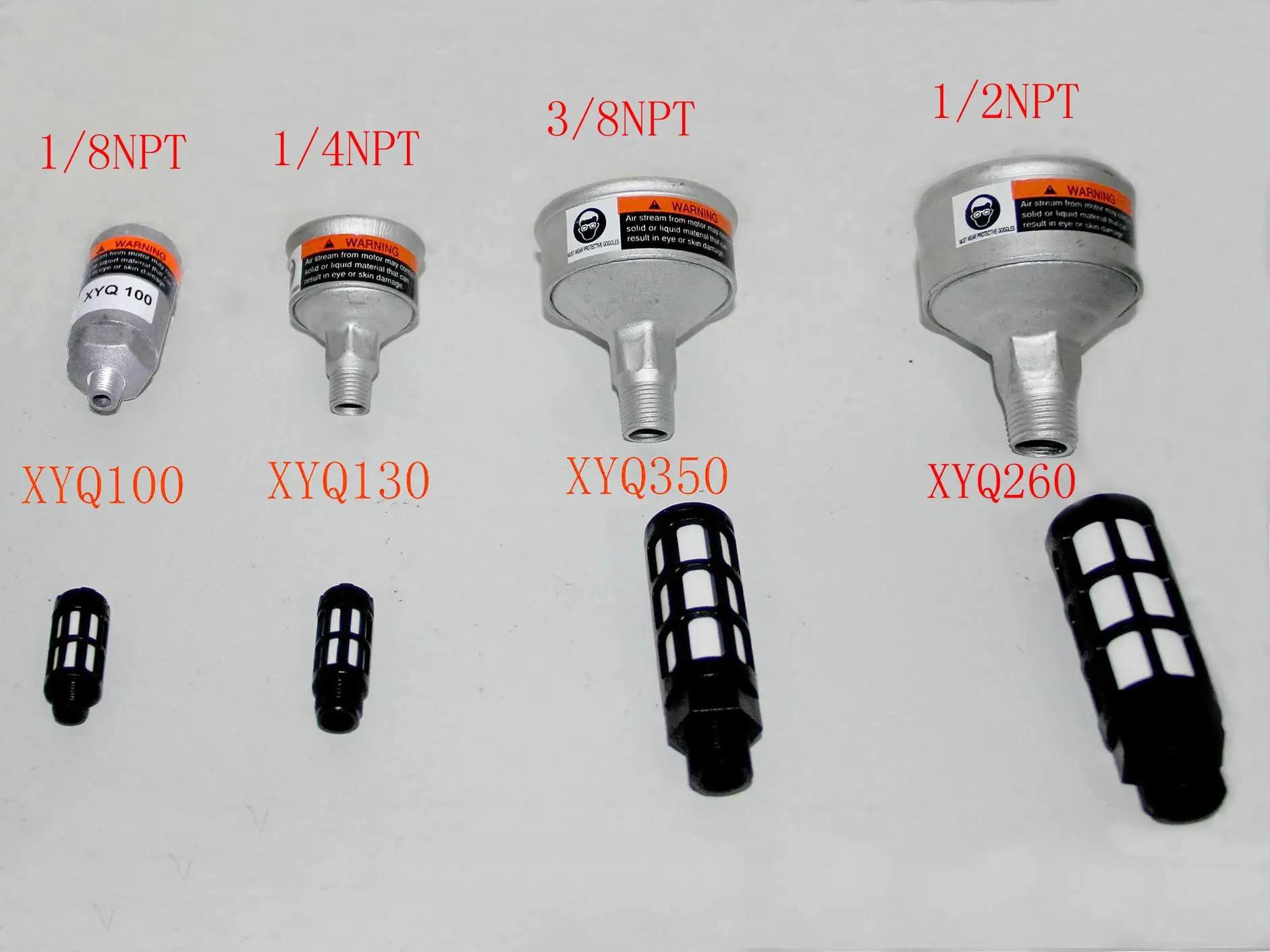 Air Motor Muffler, XYQ100, Silencer 1/8' NPT Metal Muffler for 1AM, 1UP Pneumatic Motor