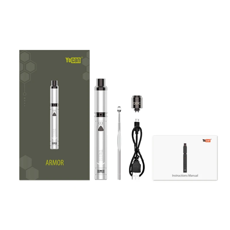 Новый компактный вощеный распылитель катушка ручка испаритель Yocan ARMOR 380mah аккумулятор Dab ручка кварцевые две катушки