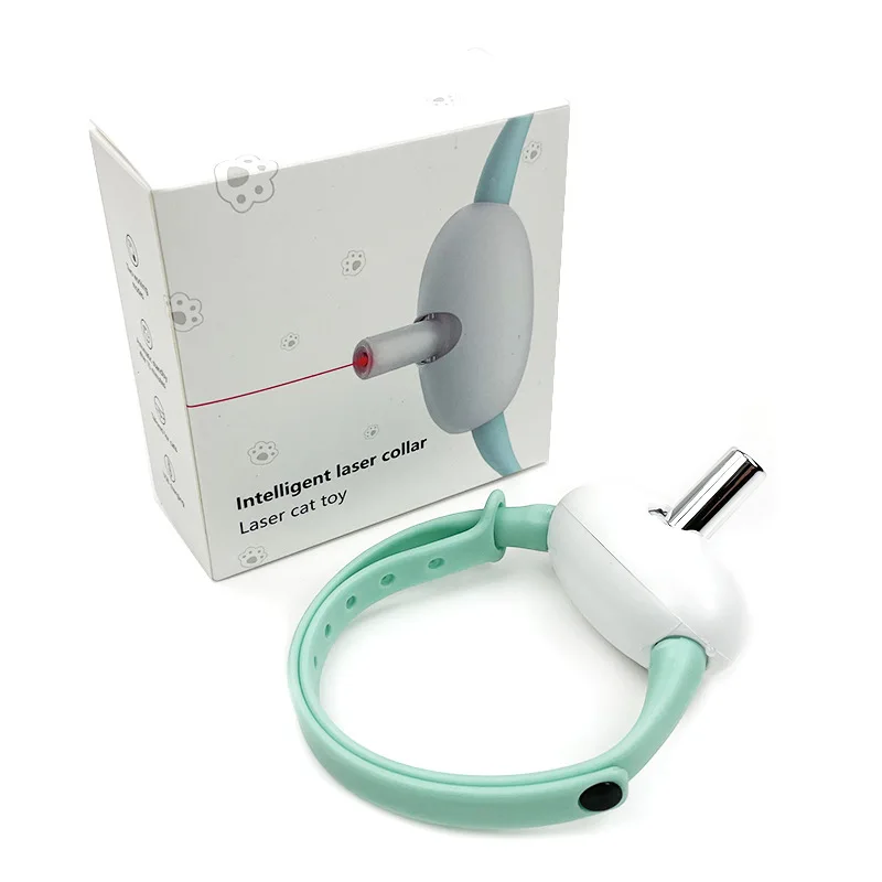 Kingtale Automatic Cat Toys with LED Light USB Rechargeable Interactive Cat Toy Laser Pointer Collar for Cats