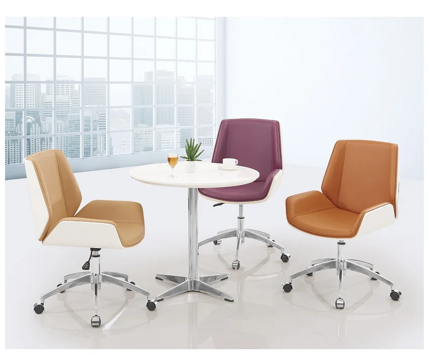 Medium Height Back Computer Leather Up-down Adjustable Meeting Swivel Chair Home Office Chair