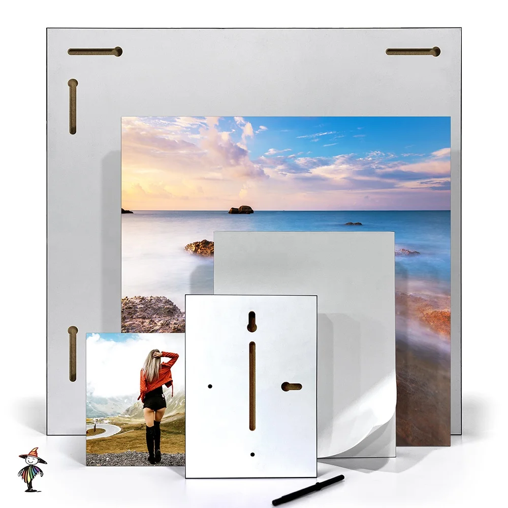 MDF Wall Mounts Wall Photos Wood Photo Block Frameless Picture Frame for Home Decoration
