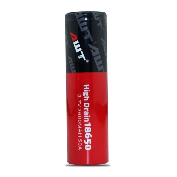 AWT 18650 li ion rechargeable 2600mah 50A lithium ion battery for bottom vaporizer mod awt 18650 battery