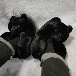 OXGIFT Wholesale kids plush teddy bear slipper shoes for women