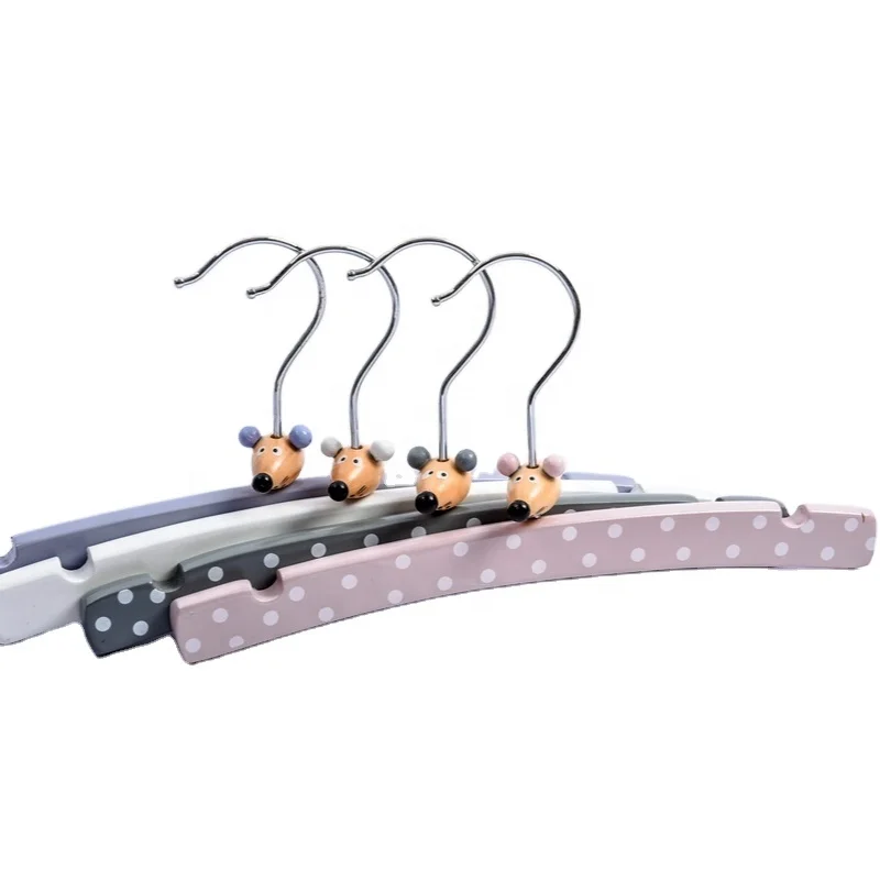 Wooden Kids Flat Hanger Baby Colorful Hanger with Decoration Iron Single Customized Wood Other Home Storage & Organization Straw