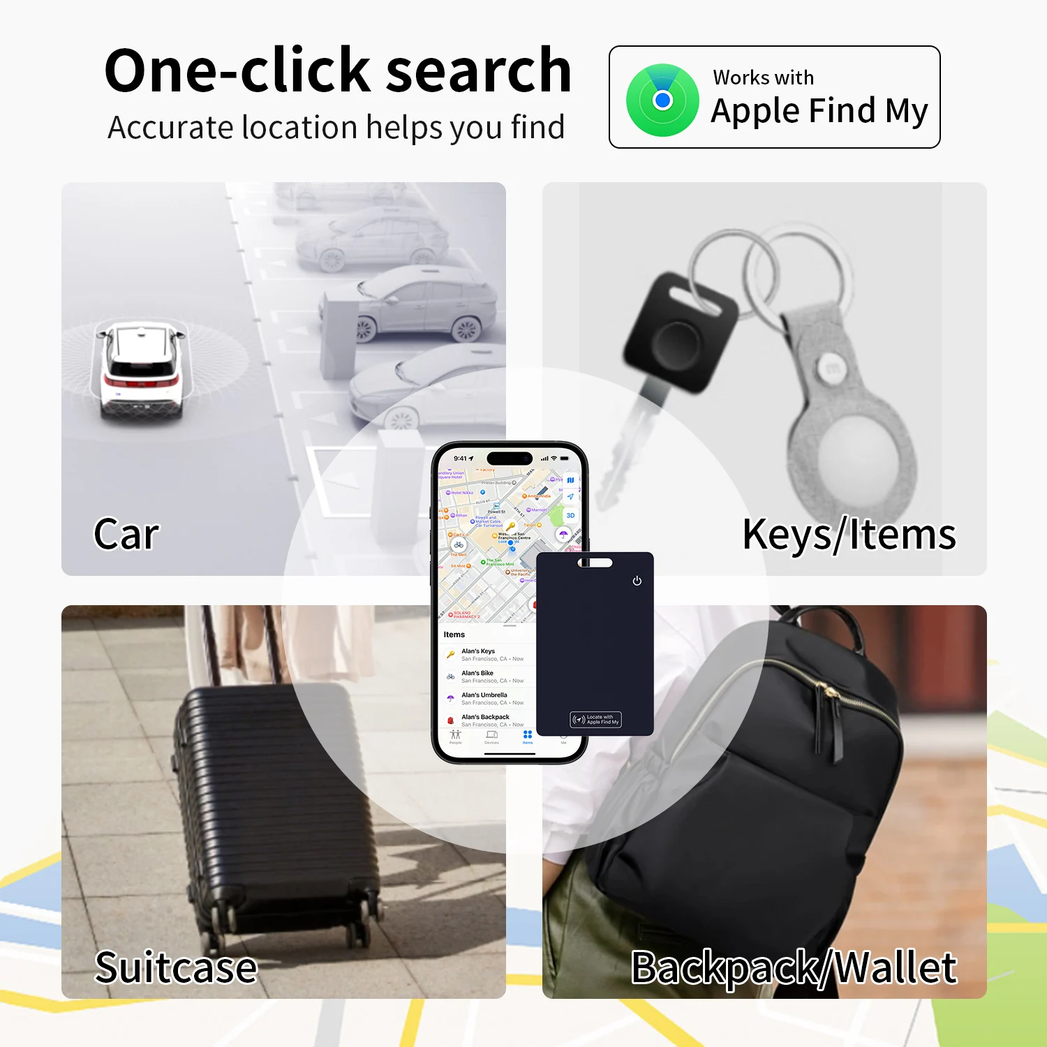 Smart wallet Find My air tag accessories for dog collar holder case pet waterproof air tag card