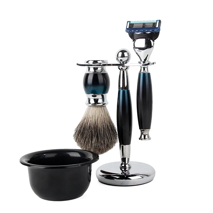 Luxury high quality 3in1 Men Shaving Set Safety Double Edge Manual Shaving Razor Beard grooming Kit