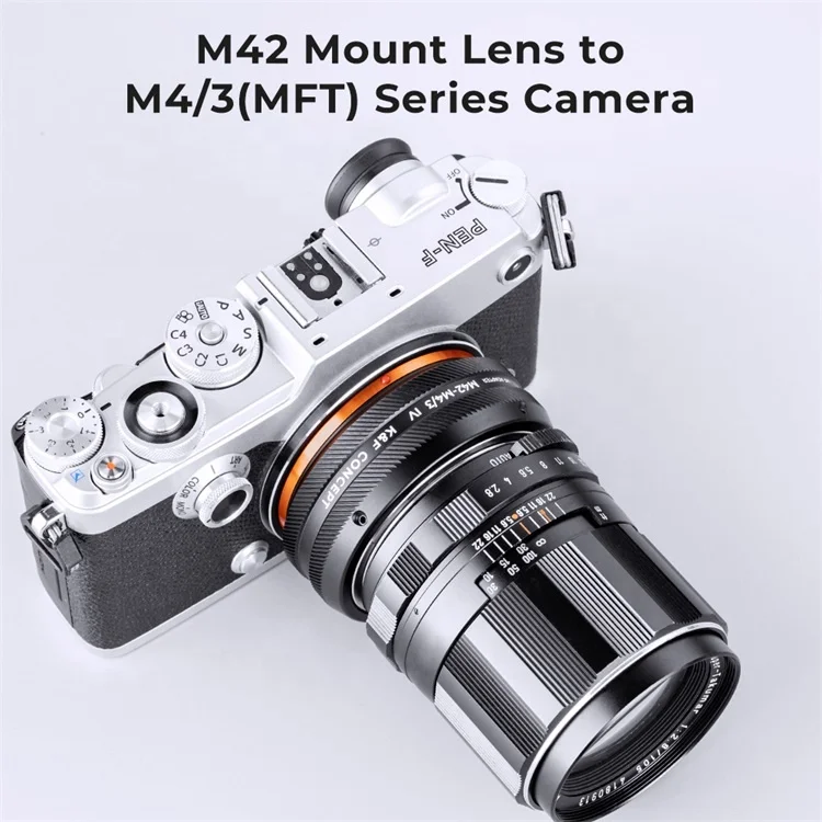 K&F Concept Lens Mount Adapter M42-M4/3 IV Manual Focus Compatible with M42 Lens and Micro Four Thirds (M4/3) Mount Camera